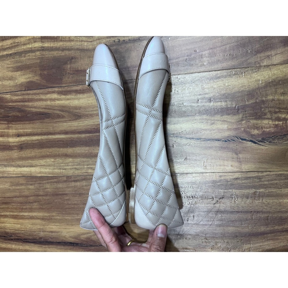 Burberry Taupe Quilted Leather Buckle Ballet Flats Gold Hardware Shoes US 7 - Picture 6 of 12